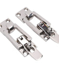 Boat anti-rattle latch, pair of chrome stainless steel hatch clamps with center tension cam