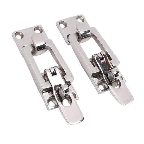 Pair of stainless steel marine boat hatch latches with center tension cam locks
