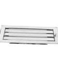 316 stainless steel louvered vent, rectangular 22x7.9 in, mirror-polished finish, adjustable opening with lock.