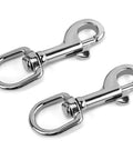 316 Stainless Steel Three And One Half Inch Swivel Eye Bolt Snap Hook 2 Pack Single Ended Trigger Clips for Diving