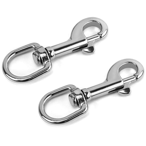 316 Stainless Steel Three And One Half Inch Swivel Eye Bolt Snap Hook 2 Pack Single Ended Trigger Clips for Diving