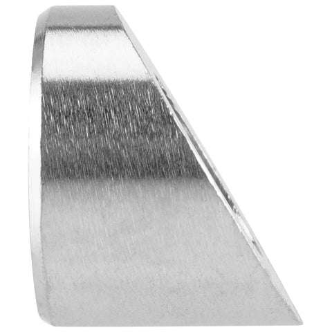 Side view of 30 Pcs 316 Stainless Steel 30 Degree Beveled Washers For Cable Railing Kit 3/8in, highlighting the angle and finish.