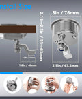 Diagram showing 316 stainless steel keyed cam latch with flush mount offers secure privacy for boats, featuring a 3 inch face plate and 2.5 inch hole, corrosion resistant, easy two finger operation, and reliable protection for valuables.