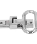 Front view: chrome-plated stainless steel folding foot pedal bracket with ring for marine use