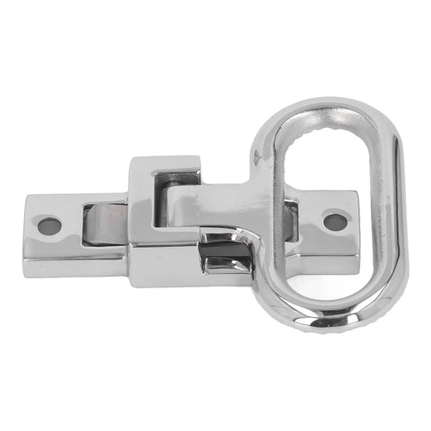 Front view: chrome-plated stainless steel folding foot pedal bracket with ring for marine use