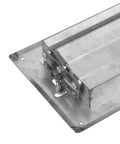 UPALDHOU 316 stainless steel louvered vent, 22 x 7.9 in, angled view showing mounting bracket and spring lock