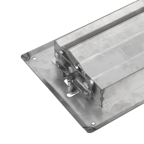 UPALDHOU 316 stainless steel louvered vent, 22 x 7.9 in, angled view showing mounting bracket and spring lock