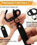 Mask Quick Release Clip With Leather Handle For Firefighter And Marine Rigging Marine Grade 316 Stainless Steel Snap Shackle