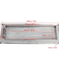 UPALDHOU 316 stainless steel louvered vent, rectangular 22 x 7.9 in, mirror-polished, front view with locking mechanism.