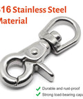 Two Pack Heavy Duty 316 Stainless Steel Trigger Snap Swivel Hooks Two And A Half Inch Polished Clip For Marine and Dog Use
