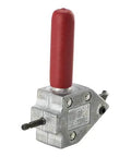 Turbo Sheet Metal Shear Attachment For Drills, 20 Gauge Capacity, Lightweight Aluminum Head, red grip handle, front view