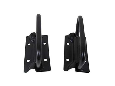Set of 2 Chest Handles in Black Finish for Cabinets and Furniture, 4.17 Inch Wide by 3.00 Inch High, front view