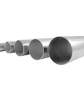 Angled side view of stainless steel welded tubing set, 1-3/4 inch OD, 16 gauge, 304/304L, bright annealed