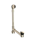 Polished nickel freestanding bathtub drain kit for above floor installation, enhancing your minimalist bath design.