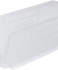 Stackable Clear Plastic Storage Bins For Garage And Pantry, Space Saving Organizer, 15x5x5 Inches, transparent view