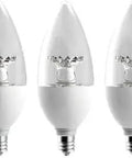 60-Watt Equivalent B11 Dimmable LED Light Bulbs Daylight 3-Pack For Ceiling Fixtures And Lamps, Energy Efficient, Instant On