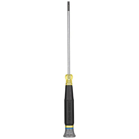 Mini Precision Slotted Screwdriver One Eighth Inch With Cushion Grip Handle Rotating Cap For Precise Control Color Coded Ring