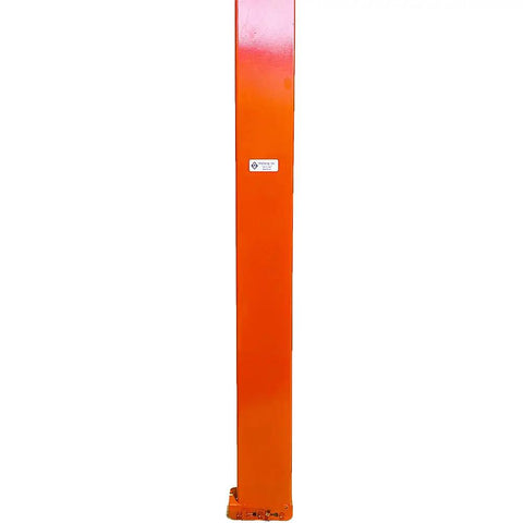 Heavy Duty 2 Tier Pallet Rack Starter Unit With Tough As Nails Steel Build Ideal For Warehouse And Distribution Center Storage 36 By 96 By 96 Inches No Decking showcasing an upright frame in vibrant orange.