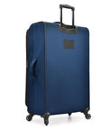 Aviron Bay navy expandable spinner luggage 31 inch with wheels, durable 600D polyester, spacious with expansion for extra packing space.