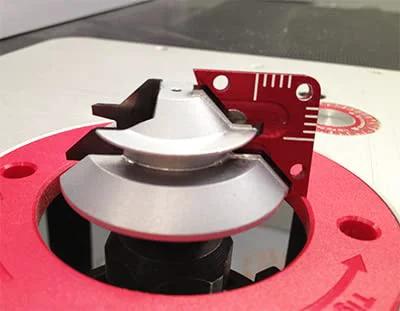 Lock Miter Master Jig For Three Eighths Inch To Three Quarters Inch Stock, CNC Machined Steel Body, attached to router table