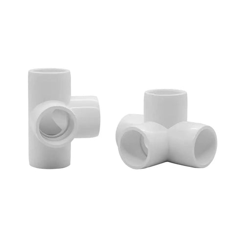 One And A Half Inch PVC Tee Fitting Four Way Elbow Connector Furniture Grade Ninety Degree Corner Elbows For DIY Projects Greenhouse