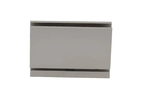 Senior Cardiff Satin Nickel Glass Door Hinge For One Half Inch Thick Glass Heavy Duty 145 Lb Capacity 36 Inch Max Width Square Corner Design