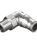 Rock Solid Stainless Steel 316L Push To Connect 90 Degree Elbow Tube To Pipe Fitting Male NPT Threads 1/4 Inch 1/8 Inch, metal connector