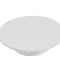 White 5.9 inch Motorized Rotating Display Stand The Go To For Jewelry, Crafts And Collectibles, 360 Degree Turntable Base, side view