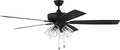 60 Inch Indoor Ceiling Fan With Light Kit Beefy Heavy Duty 3 Speed Reversible Motor Clear Glass Light Kit With 4 LED Bulbs Included