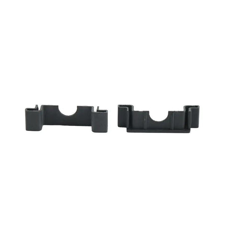 Front view of 30 Pack DIN Rail End Cover Protectors, 7.5mm Thick, 35mm Wide Terminal Block Caps for C45 DIN Rails in black.