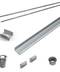 Top Shelf 72 Inch Linear Shower Drain Rough In Installation Kit With Heavy Duty Pvc Components. Includes drain channel and accessories.