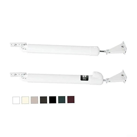 Heavy Duty Dual Pneumatic Door Closer Kit for Storm Screens and Security Doors Twin Closers, reinforced metal in white