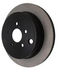 Front view of Centric Premium rear brake rotor with black hub and five-lug mounting holes