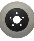 Centric Premium 120.47021 front brake rotor, silver disc with black center hub and five lug holes