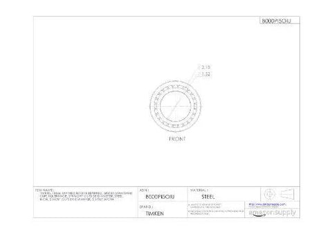 Technical drawing of a Heavy Duty Tapered Roller Bearing Single Cup for Connecting to Cones, Steel with Straight Outside Diameter.