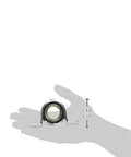 1-inch pillow block bearing, silver metal housing, held in a hand (close-up)
