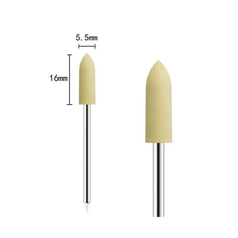 5.5mm rubber polishing bit from Pro Grade Six Pack Rubber Polishing Bits Set With Three Thirty Second Inch Shank For Rotary Tool Kit.