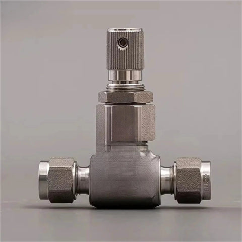316L Stainless Steel MV Series Double Card Sleeve Metering Control Valve For Low Flow High Precision MV-1, front view