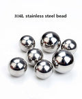 316L stainless steel balls in varying sizes, smooth and round, displayed on white background. Focus keyword: 100Pcs 0.3mm Solid 316L Stainless Steel Ball - Smooth Beads Round Balls