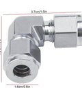 316 Stainless Steel Tube Pipe Connector With Quick Connection, 2-way fitting, corrosion-resistant for industrial projects, dimensions shown