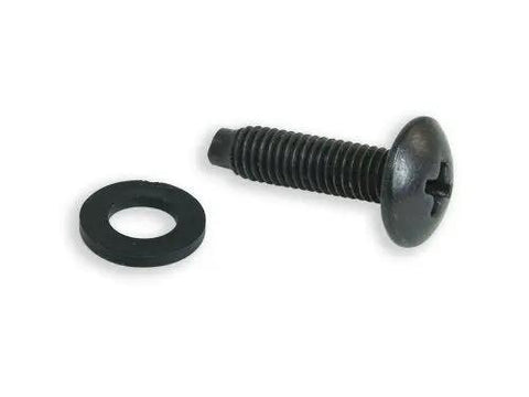 Professional Grade Straight Up American Made 12 24 Slide On Cage Nuts And Pilot Point Rack Screws With Washers 25 Pack Black Oxide Hardened Steel heavy duty screw with washer.
