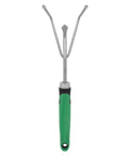3-Prong Cultivating Fork With Stainless Steel Handle, 12-Inch Garden Tool With Cushioned Grips, No Assembly Required, Durable Green And White Finish For Easy Soil Loosening And Aeration