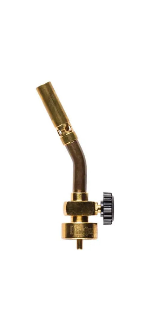 Pencil Flame Propane Torch Head For Precise Soldering, Brass Construction, Side View, UL2317 Compatible, Manual Start