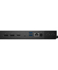 Thunderbolt USB C Docking Station With 130W Power Delivery Handles Quad 4K Displays Plug And Play With Included Top Shelf Bluetooth Speaker Providing Crisp Audio For No Hassle Workspace Setup ports and connectors view.