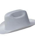 Gray Full Brim Hard Hat Workhorse Offering ANSI Rated Electrical Protection And Four Point Suspension System for job site safety.