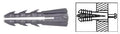 Three Sixteenths Inch Plastic Screw Anchor Without Shoulder Ideal For Concrete Block Brick And Wallboard Use With Wood Or Sheet Metal Screws