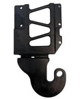 Premium Aluminum Truck Hinge And Pivot Assembly Pair For Peterbilt 379 378 Trucks showing a durable black aluminum hinge with curved shape.