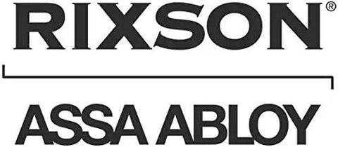 RIXSON and ASSA ABLOY logo in bold black letters on a white background, representing hardware quality.