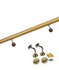 Weatherproof Pvc Stair Covers With Warm Wood Grain Texture And Heavy Duty Nonslip Coating For Hassle Free Indoor Outdoor Upgrades Quick No Sweat Installation And Rock Solid Guardrails For Kid Senior Safety with gold finish handrail and mounting accessories.