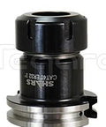 CAT40 ER32 3.0 Inch Collet Chuck Kit, 4 piece tool holder set with 5/8x11 UNC drawbar, collet nut diameter 1.97 inches, detail view.